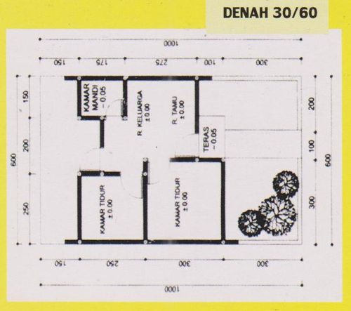 foto denah rumah tipe 30/60 perumahan BUKIT PEJATEN RESIDENCE