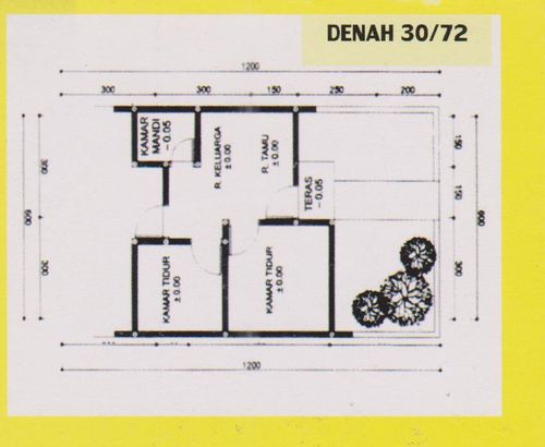 foto denah rumah tipe 30/72 perumahan BUKIT PEJATEN RESIDENCE