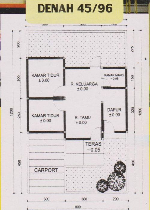 foto denah rumah tipe 45/96 perumahan BUKIT PEJATEN RESIDENCE