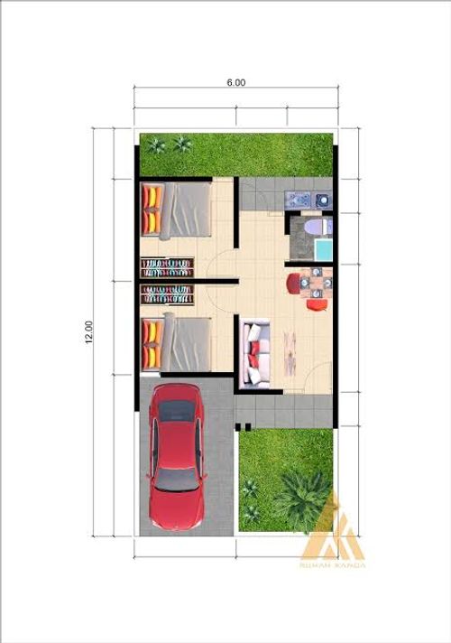 foto denah rumah tipe 36 komersil perumahan Summer Residence