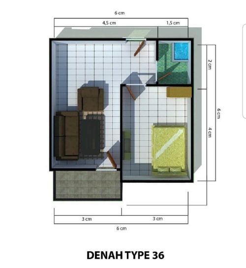 foto denah rumah tipe 36 perumahan Perintis Asri 2