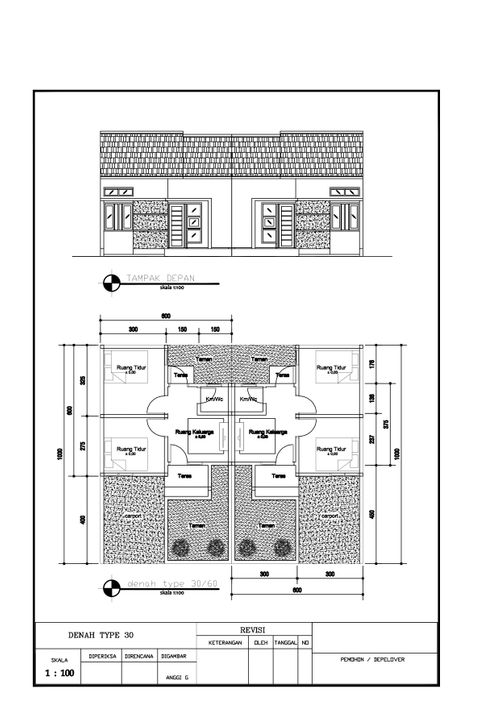 foto denah rumah tipe 30/60 perumahan Bumi Rancabango Permai