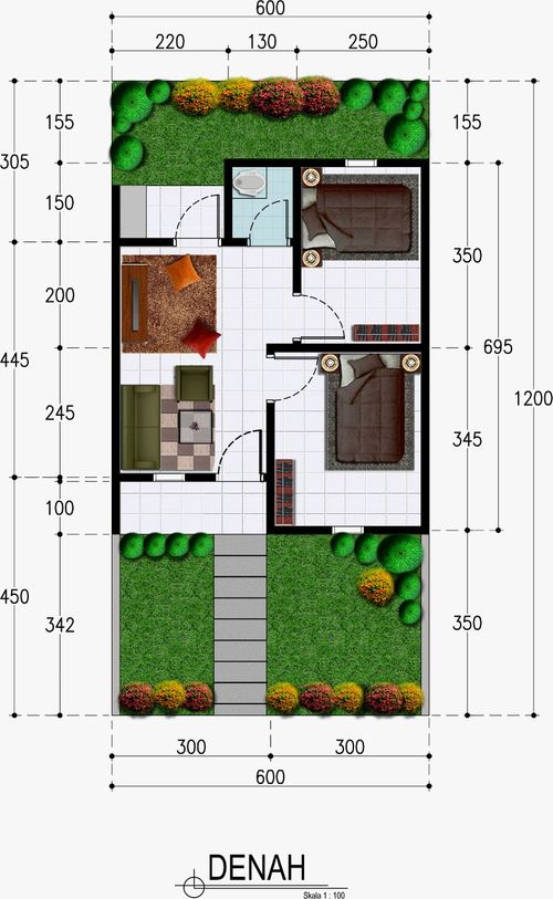 foto denah rumah tipe 36 perumahan TRIA MAHAN I