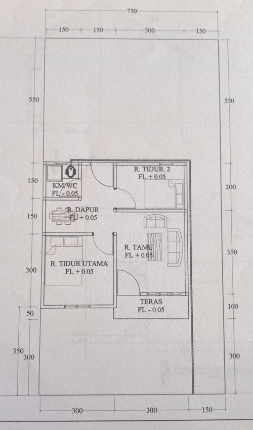 foto denah rumah tipe 36 perumahan PESONA SUKOMORO