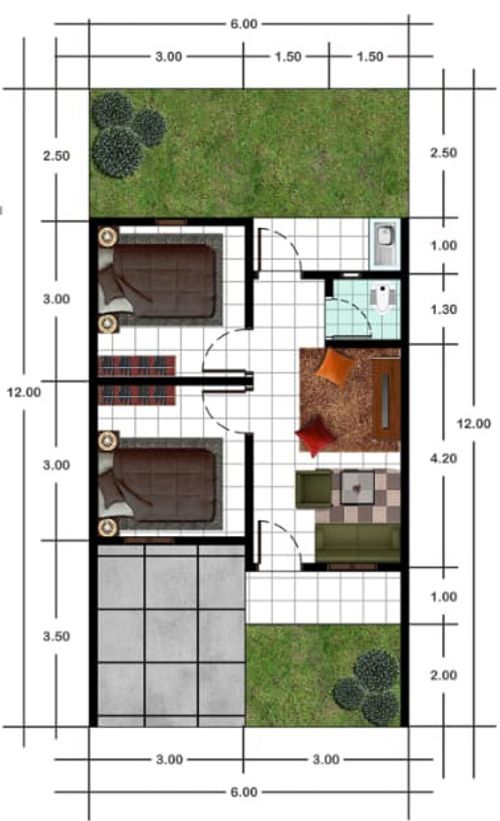 foto denah rumah tipe 36 perumahan Mahan Hasta Residence