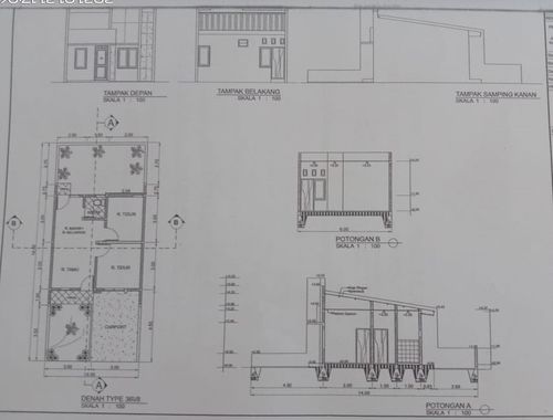 foto denah rumah tipe 36/84 perumahan BUMI TANETEA MAS