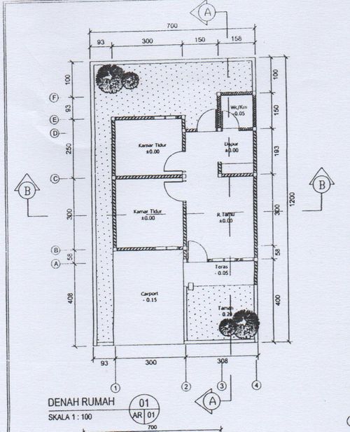 foto denah rumah tipe 36 perumahan Thamrin Hill