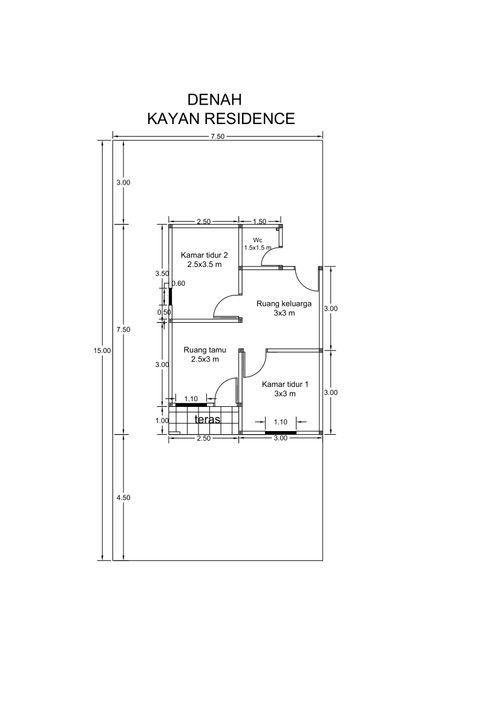 foto denah rumah tipe 36/112.5 perumahan Kayan Residence