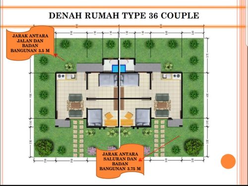 foto denah rumah tipe 36 couple perumahan NEW CITY MANSION