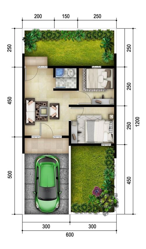 foto denah rumah tipe 30/72 perumahan Tanjung Residence