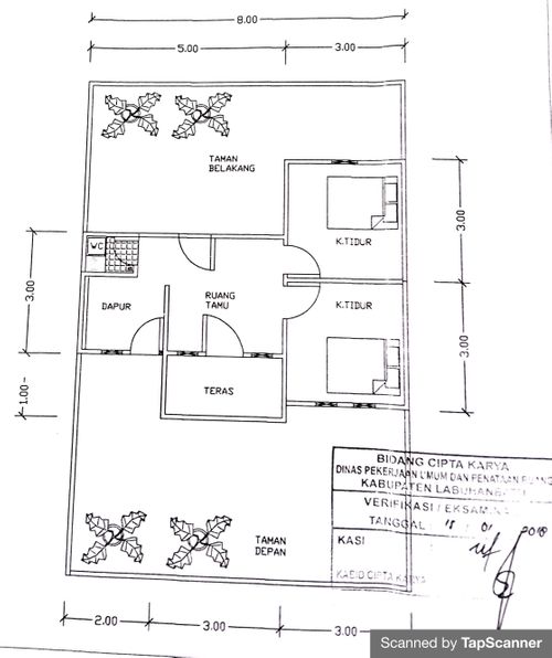 foto denah rumah tipe 36 perumahan Griya Batu Bara Indah