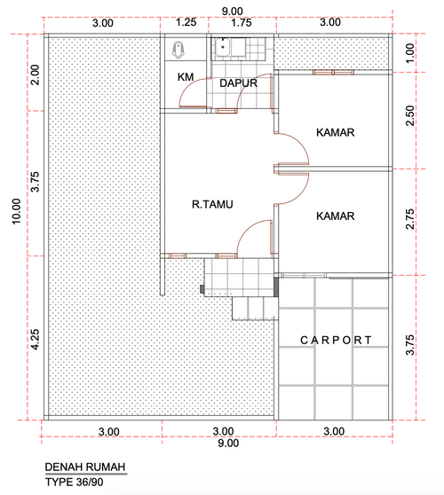 foto denah rumah tipe 9m x 10m perumahan TELAGA HARMONY RESIDENCE