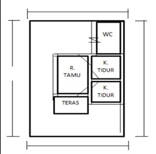 foto denah rumah tipe 36/108 perumahan GADING PERMAI
