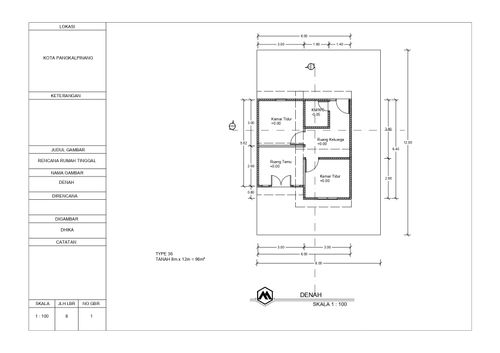 foto denah rumah tipe 36/96 perumahan PERUMAHAN SINAR MAS