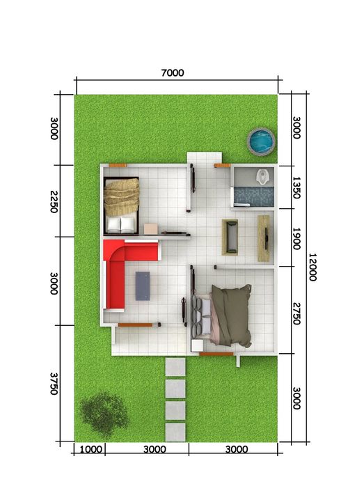 foto denah rumah tipe RUMAH  perumahan GRIYA HARMONI DAMAI