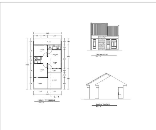 foto denah rumah tipe 36 perumahan Palm Garden Asri