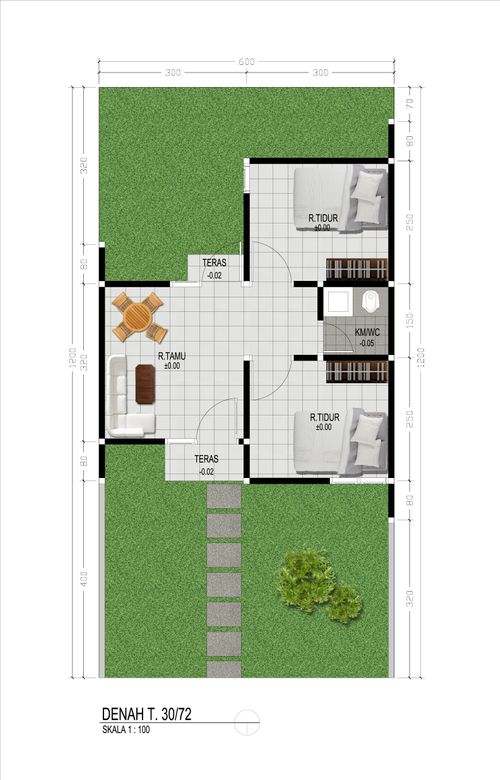 foto denah rumah tipe 36/72 perumahan BAGUS DIPA REGENCY