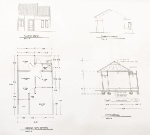 foto denah rumah tipe 36 perumahan Garden Jati Indah