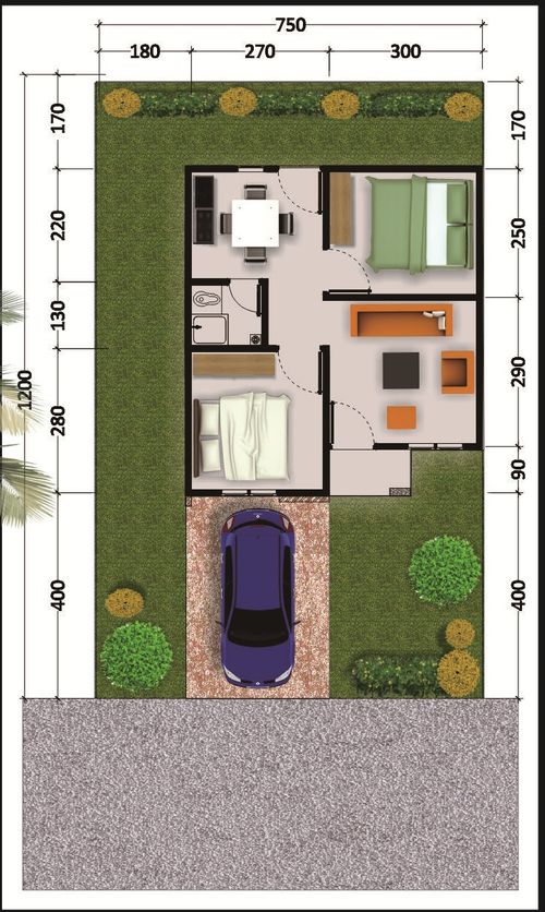 foto denah rumah tipe 36 RSH perumahan Griya Bersama Tahap 3