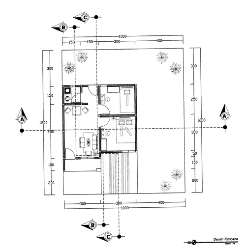 foto denah rumah tipe 36 perumahan Tarra Pitak Nutus