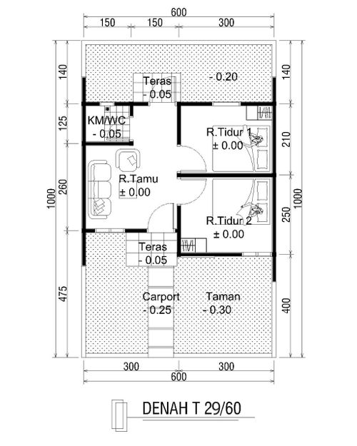 foto denah rumah tipe 29/60 perumahan GRAND KEDUNG WARINGIN