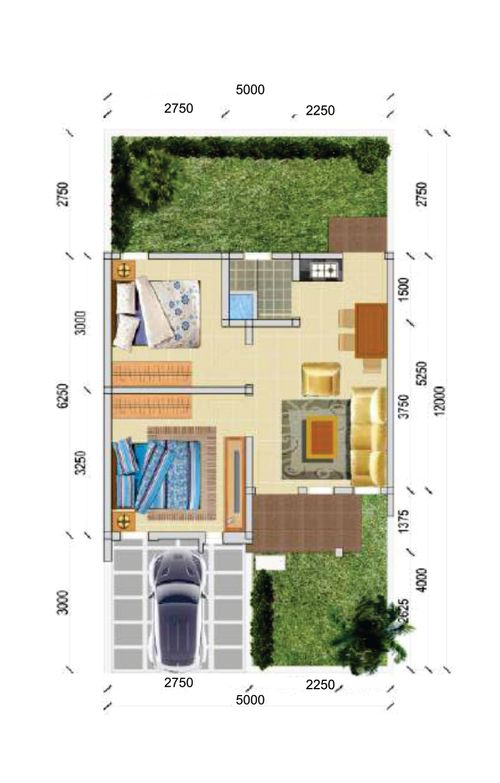 foto denah rumah tipe 30/60 perumahan Woodland Harmoni Residence
