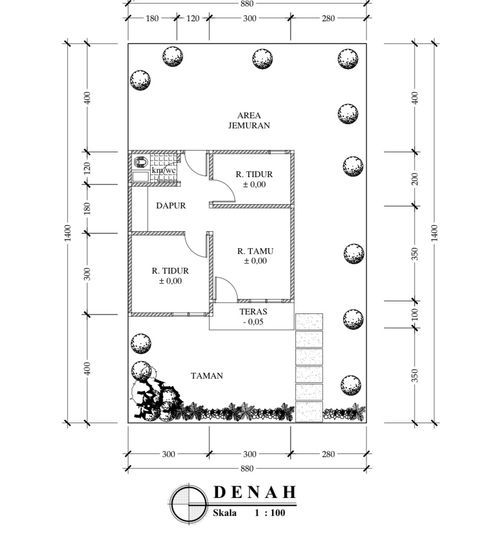 foto denah rumah tipe RSH 36/108 m2 perumahan Surya mandiri teropong v tahap 2