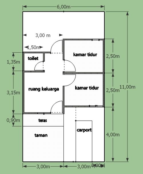foto denah rumah tipe 30/66 perumahan PESONA KEBONJERUK