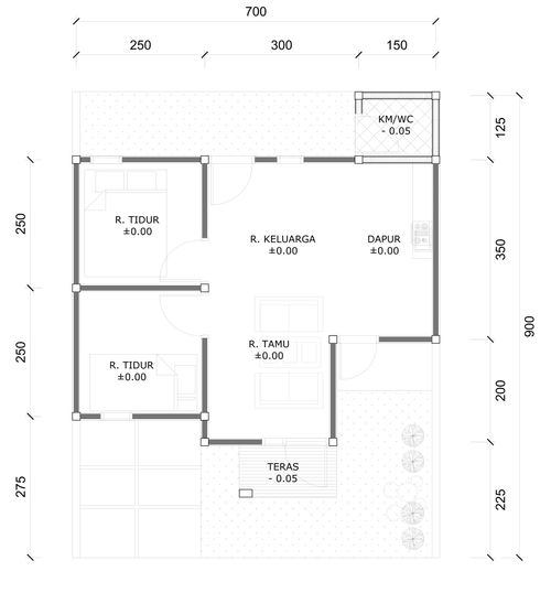 foto denah rumah tipe 36 perumahan PERUMAHAN KEBONSARI INDAH