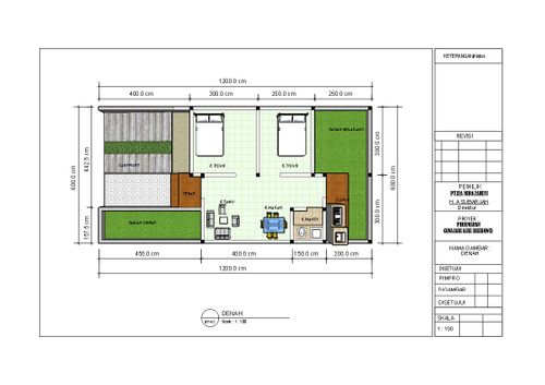 foto denah rumah tipe 36/72 perumahan Gunasari Asri Residence