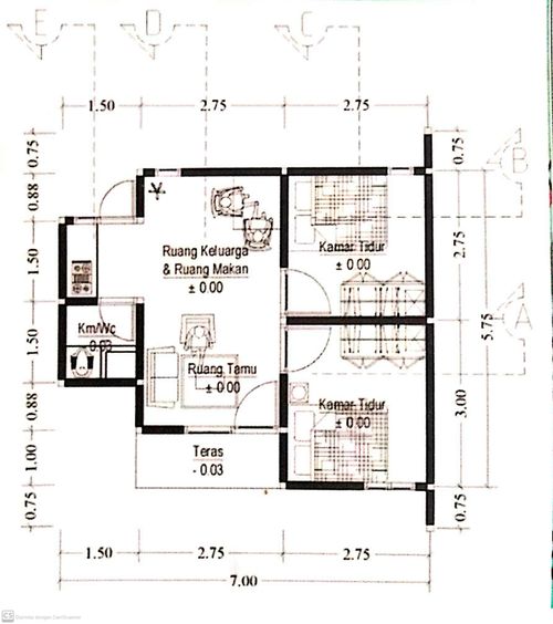 foto denah rumah tipe 36 perumahan Griya Puspa Indah