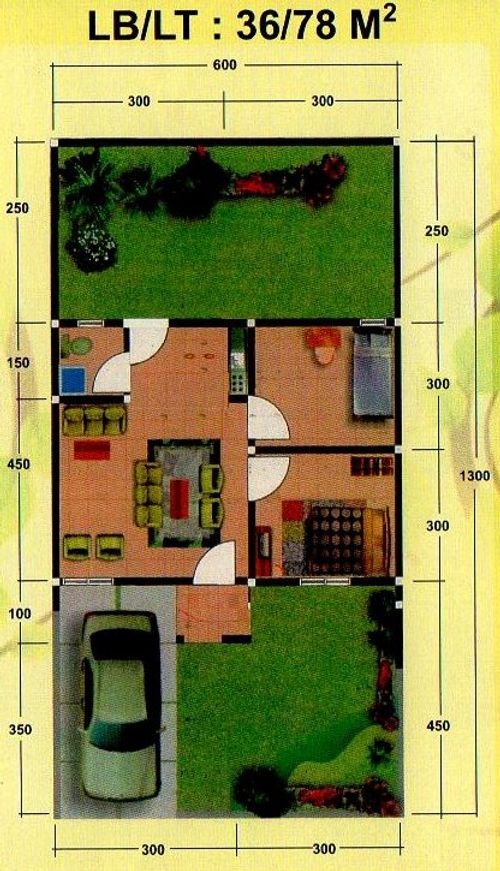 foto denah rumah tipe 36 perumahan Green Residence