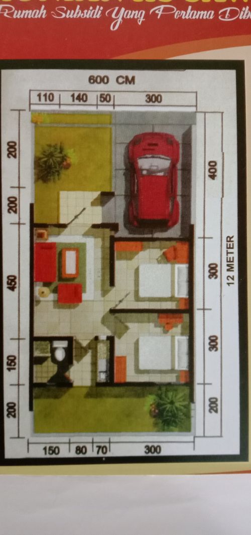 foto denah rumah tipe 36 perumahan HUNIAN HS SERIKAYA