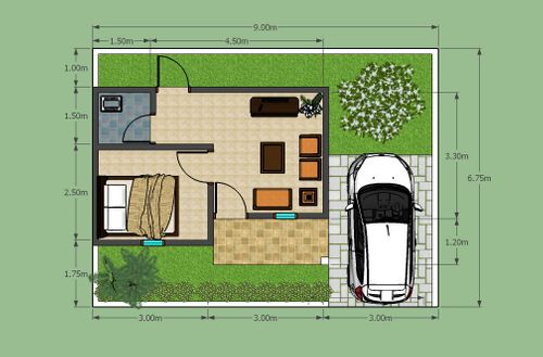 foto denah rumah tipe 24/60 perumahan DE MALIKA GUMPANG