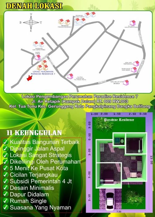 foto denah rumah tipe 36 perumahan PARADISE RESIDENCE 7