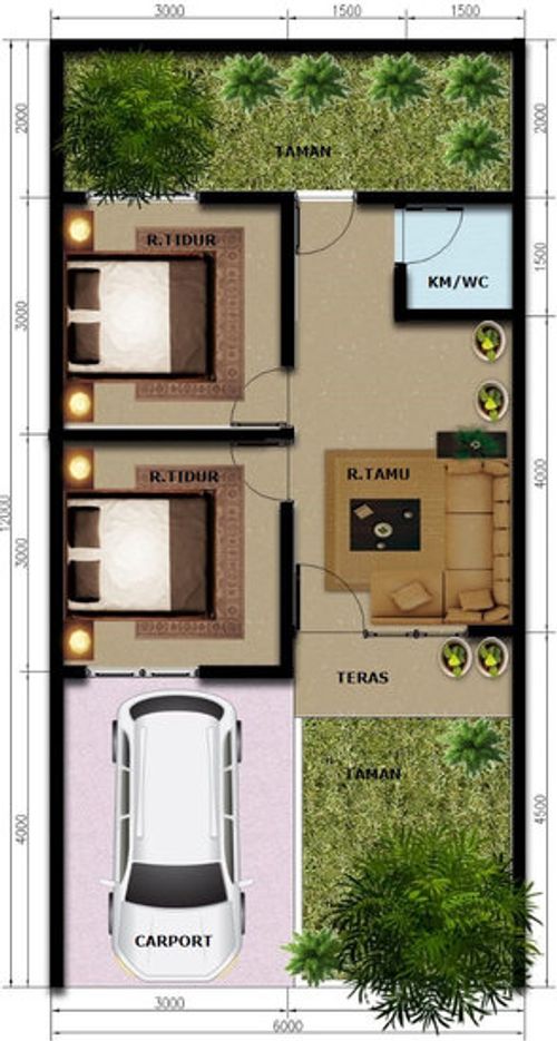foto denah rumah tipe 36/72 perumahan Permata Madani