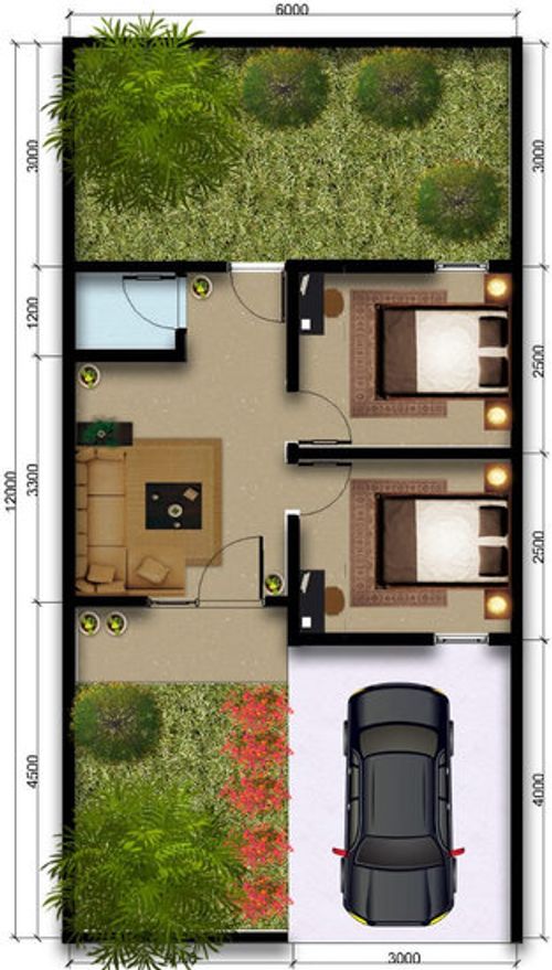 foto denah rumah tipe 30/72 perumahan Permata Madani