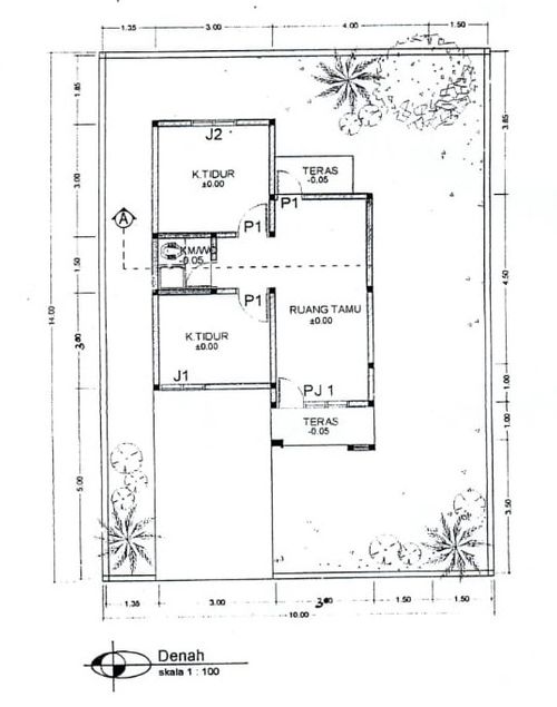 foto denah rumah tipe 45/160 perumahan PERUMAHAN PESONA LIANGANGGANG PERMAI