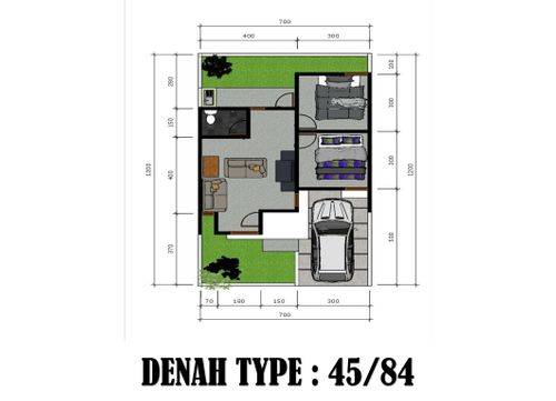 foto denah rumah tipe 45/84 perumahan harva subang regency