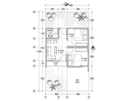 foto denah rumah tipe 32/66 perumahan SAMAWA GARDEN
