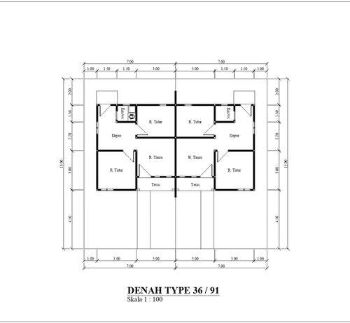 foto denah rumah tipe 36/91 perumahan Permata Sungai Carang