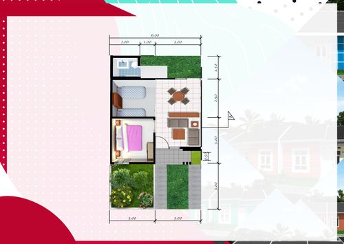 foto denah rumah tipe 36Ce perumahan Taman Tukmudal Indah II