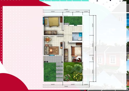 foto denah rumah tipe 36Ch perumahan Taman Tukmudal Indah II