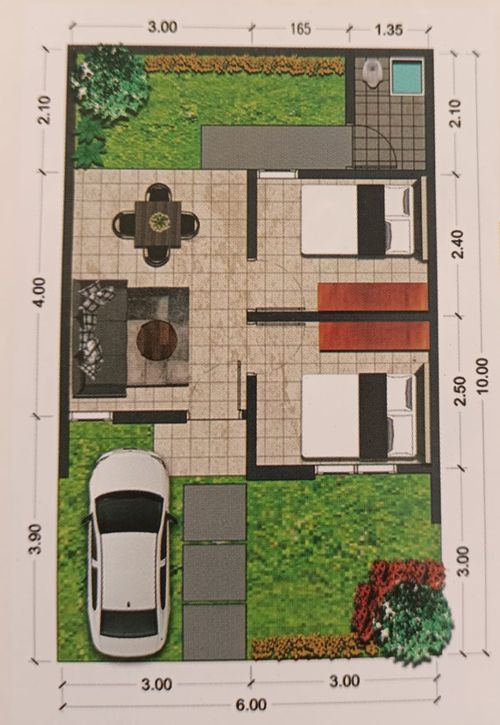 foto denah rumah tipe 30/60 perumahan PONDOK PERMATA CILEUNGSI