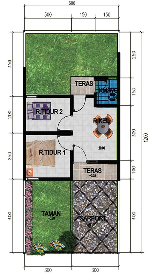 foto denah rumah tipe TULIP C perumahan RAJEG TERRACE GREEN RESIDENCE
