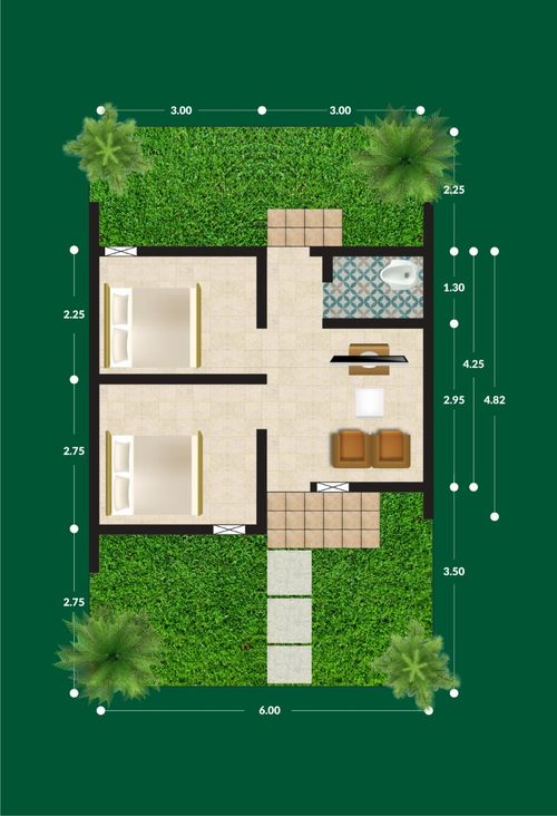 foto denah rumah tipe 27/60 perumahan taman cilegon indah