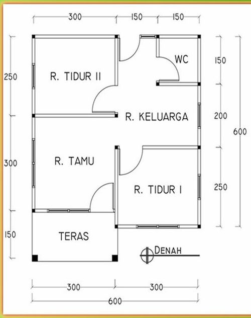 foto denah rumah tipe 36 perumahan DARUSSALAM BAHAGIA TAHAP 2