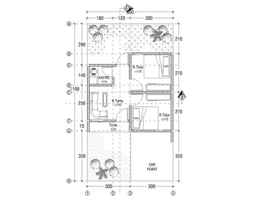 foto denah rumah tipe 30/66 perumahan De Tanjung Raya Residence