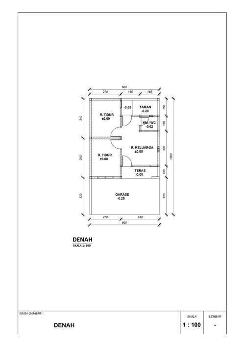 foto denah rumah tipe 36/60 perumahan GEDONG KERTOSARI RESIDENCE