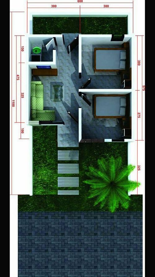 foto denah rumah tipe 36/72 perumahan Green Kedaton